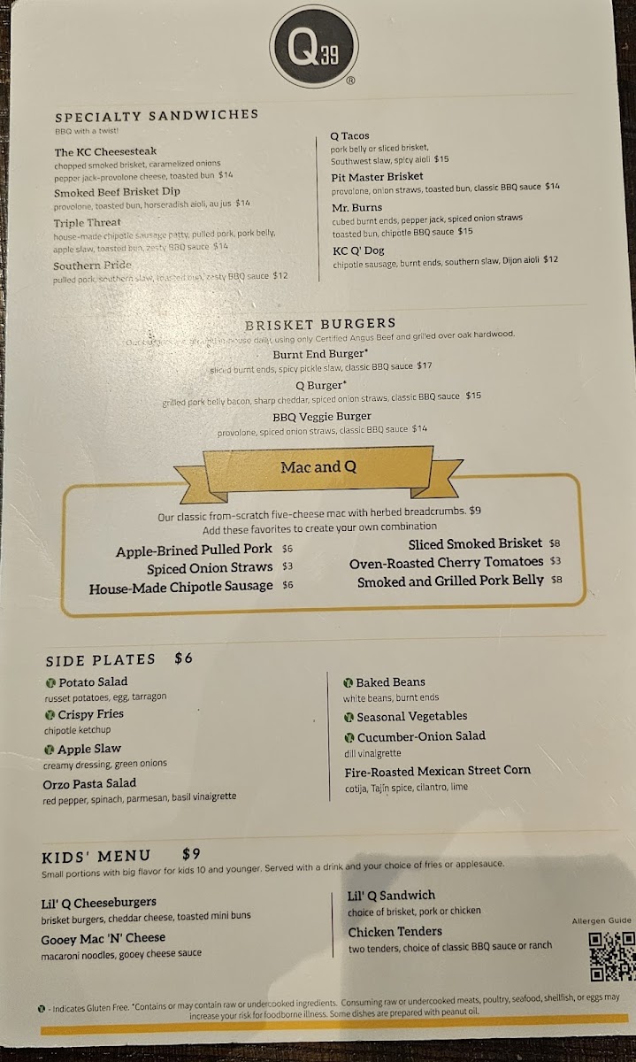 Menu Q39 - Midtown-1